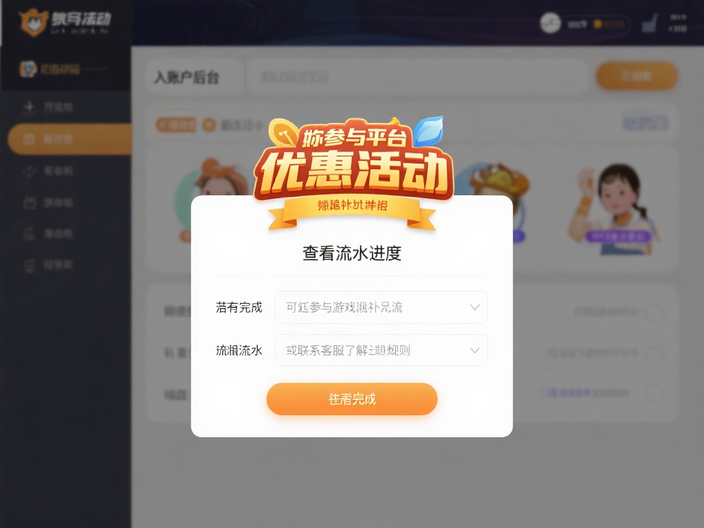 查看流水进度：如果你参与了平台的优惠活动，进入账户